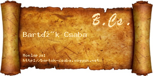 Bartók Csaba névjegykártya