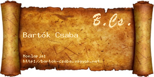 Bartók Csaba névjegykártya