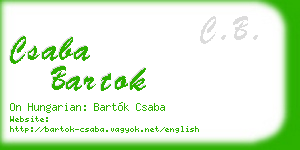 csaba bartok business card
