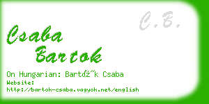 csaba bartok business card